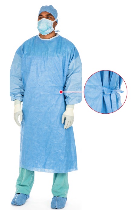 Gown Surgical Poly-Reinforced Impervious with Towel Astound® Large Blue Sterile AAMI Level 4 Disposable (1/EA 20/CS) by Cardinal  ID 9010